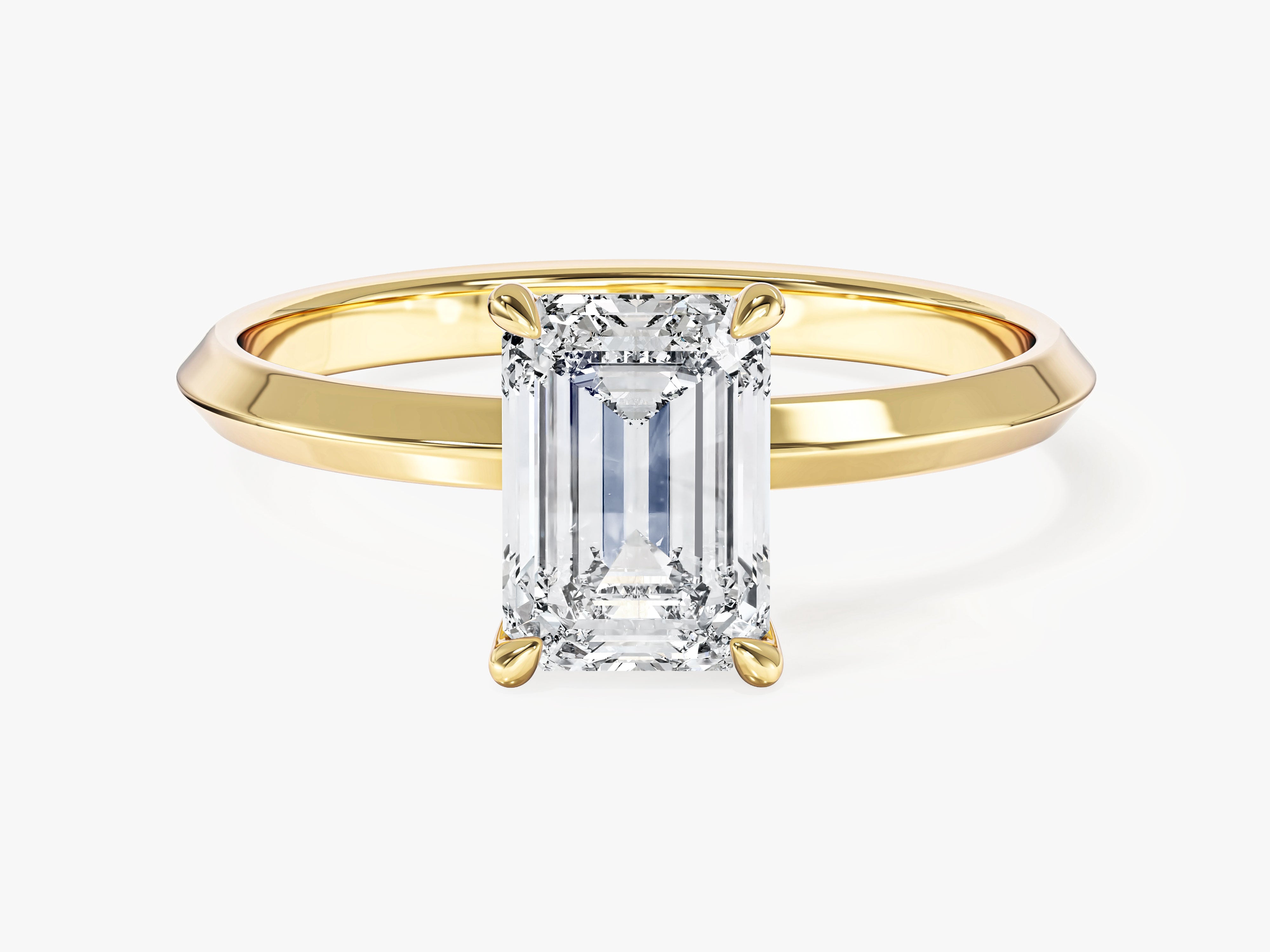 Knife Edge Emerald Lab Grown Diamond Engagement Ring (1.50 CT)