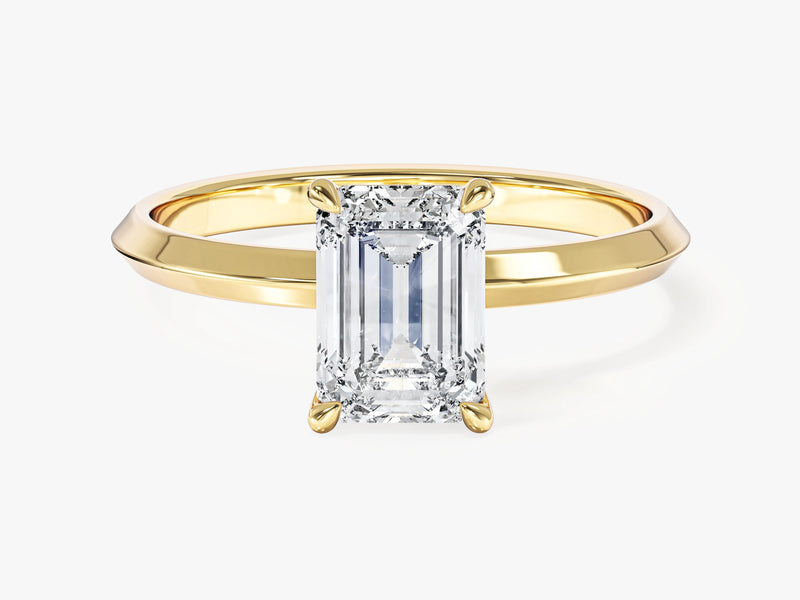 Knife Edge Emerald Lab Grown Diamond Engagement Ring (1.50 CT)