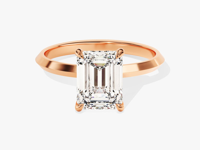 Knife Edge Emerald Moissanite Engagement Ring (2.00 CT)