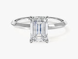 Knife Edge Emerald Moissanite Engagement Ring (2.00 CT)