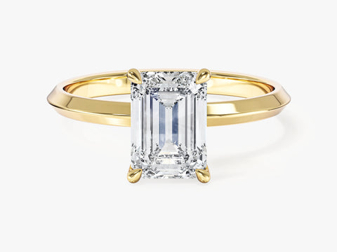 Knife Edge Emerald Moissanite Engagement Ring (2.00 CT)