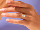 Knife Edge Emerald Lab Grown Diamond Engagement Ring (3.00 CT)