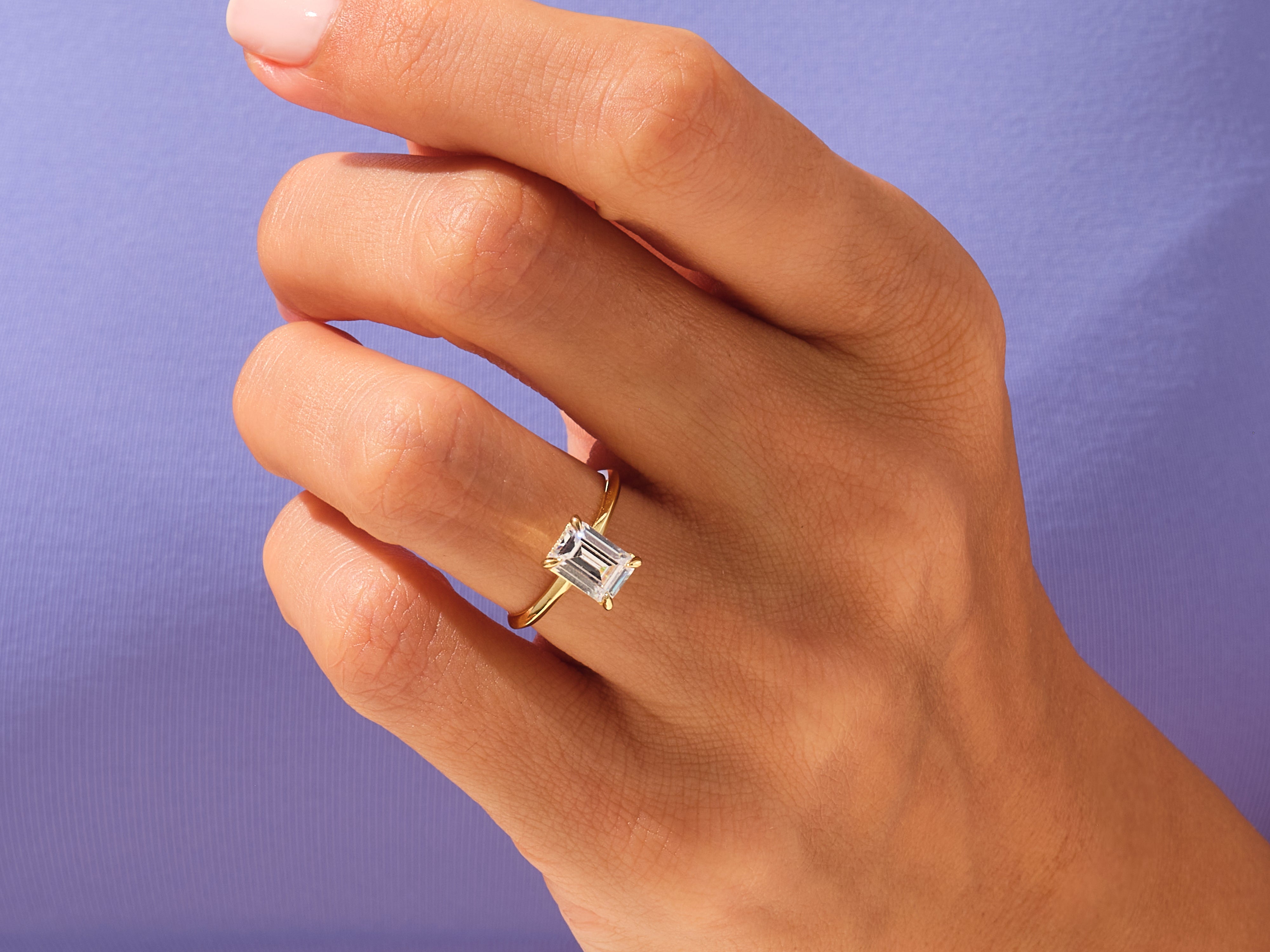 Knife Edge Emerald Diamond Engagement Ring (3.00 CT)