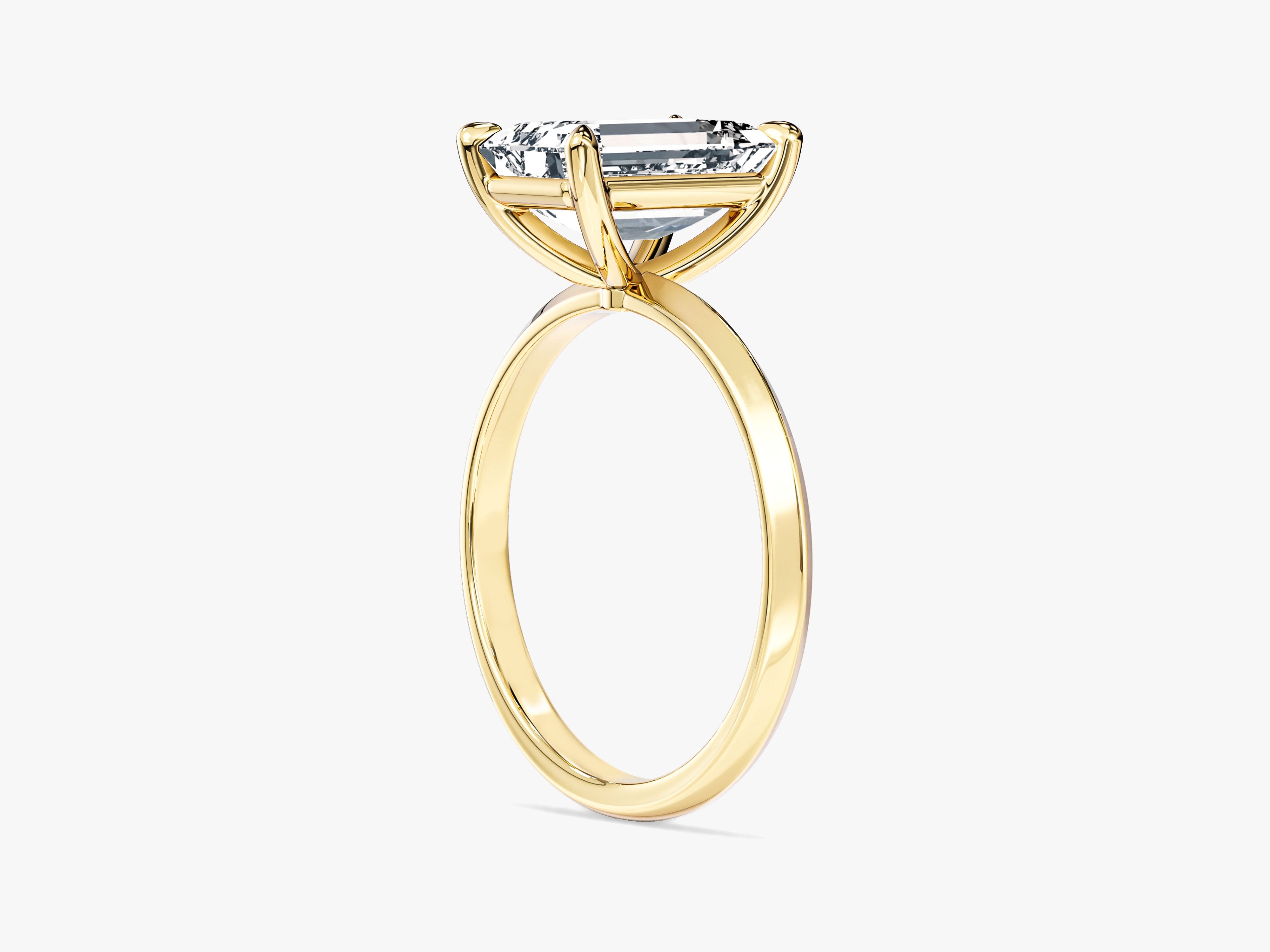 Knife Edge Emerald Moissanite Engagement Ring (3.00 CT)