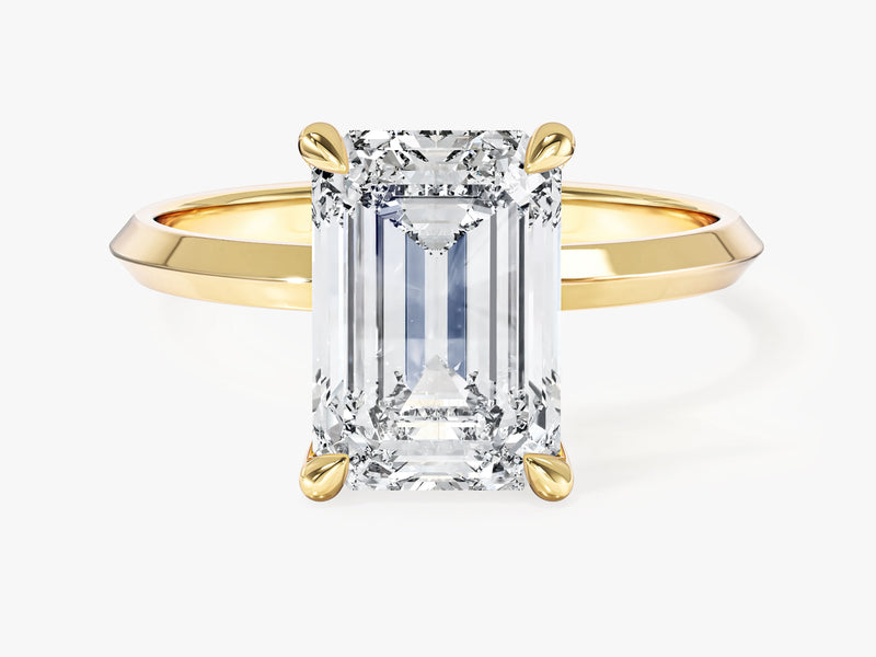 Knife Edge Emerald Moissanite Engagement Ring (3.00 CT)