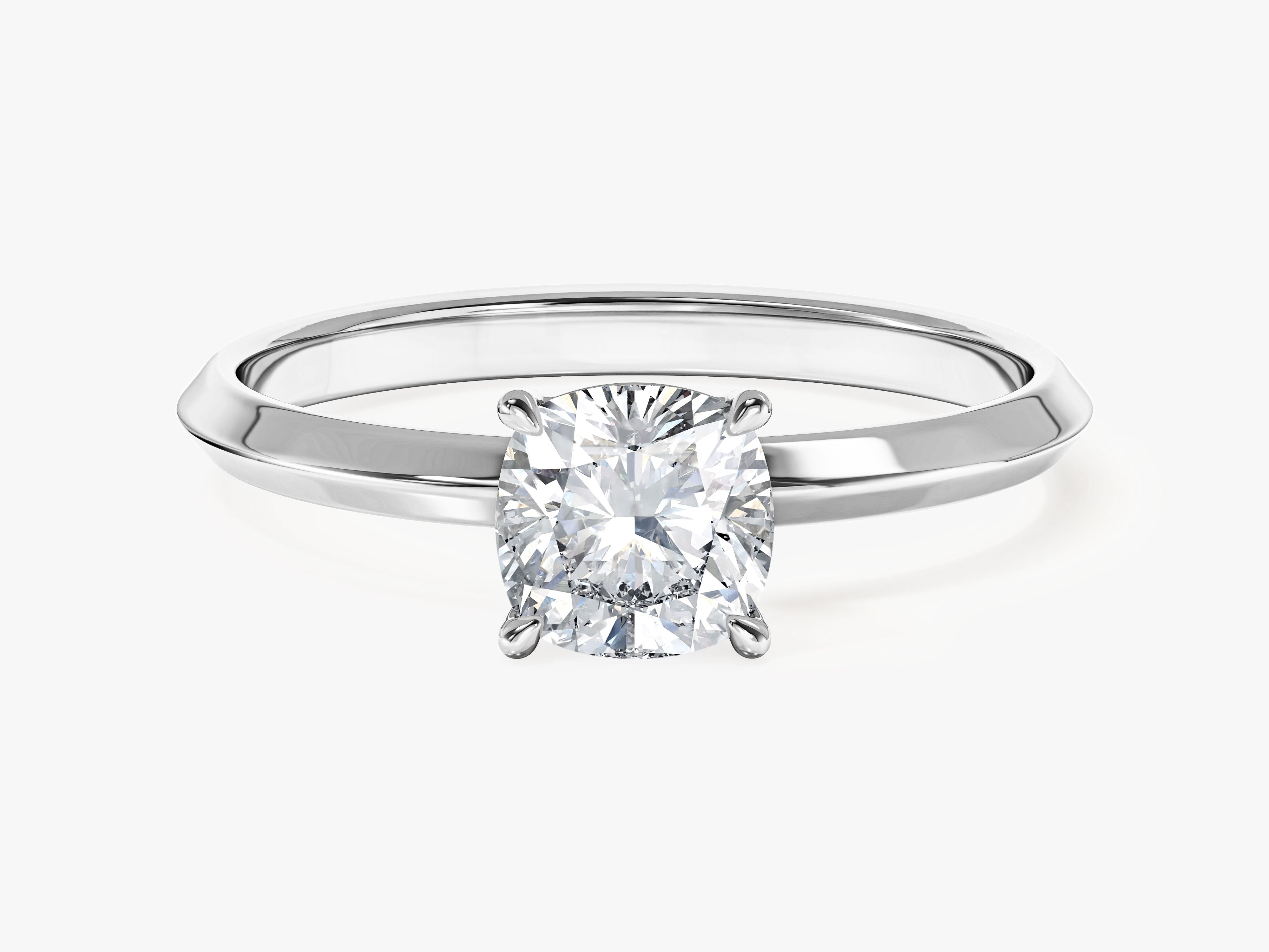 Knife Edge Cushion Moissanite Engagement Ring (1.00 CT)