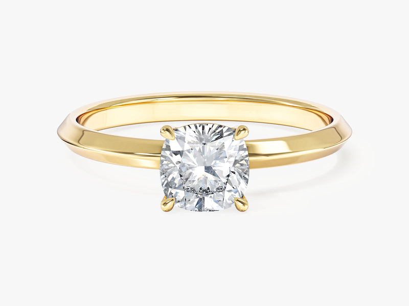 Knife Edge Cushion Moissanite Engagement Ring (1.00 CT)
