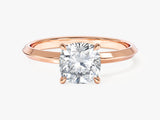 Knife Edge Cushion Lab Grown Diamond Engagement Ring (1.50 CT)