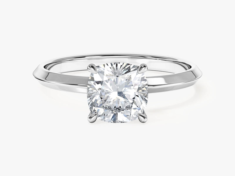 Knife Edge Cushion Moissanite Engagement Ring (1.50 CT)