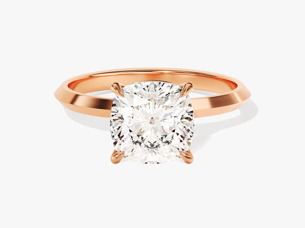 Knife Edge Cushion Moissanite Engagement Ring (3.00 CT)