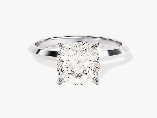 Knife Edge Cushion Lab Grown Diamond Engagement Ring (3.00 CT)