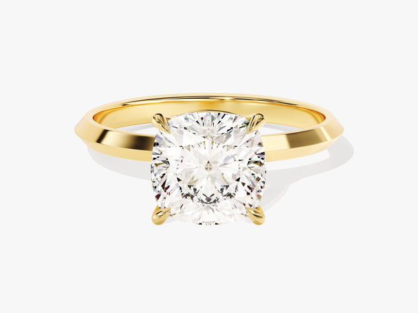Knife Edge Cushion Moissanite Engagement Ring (3.00 CT)