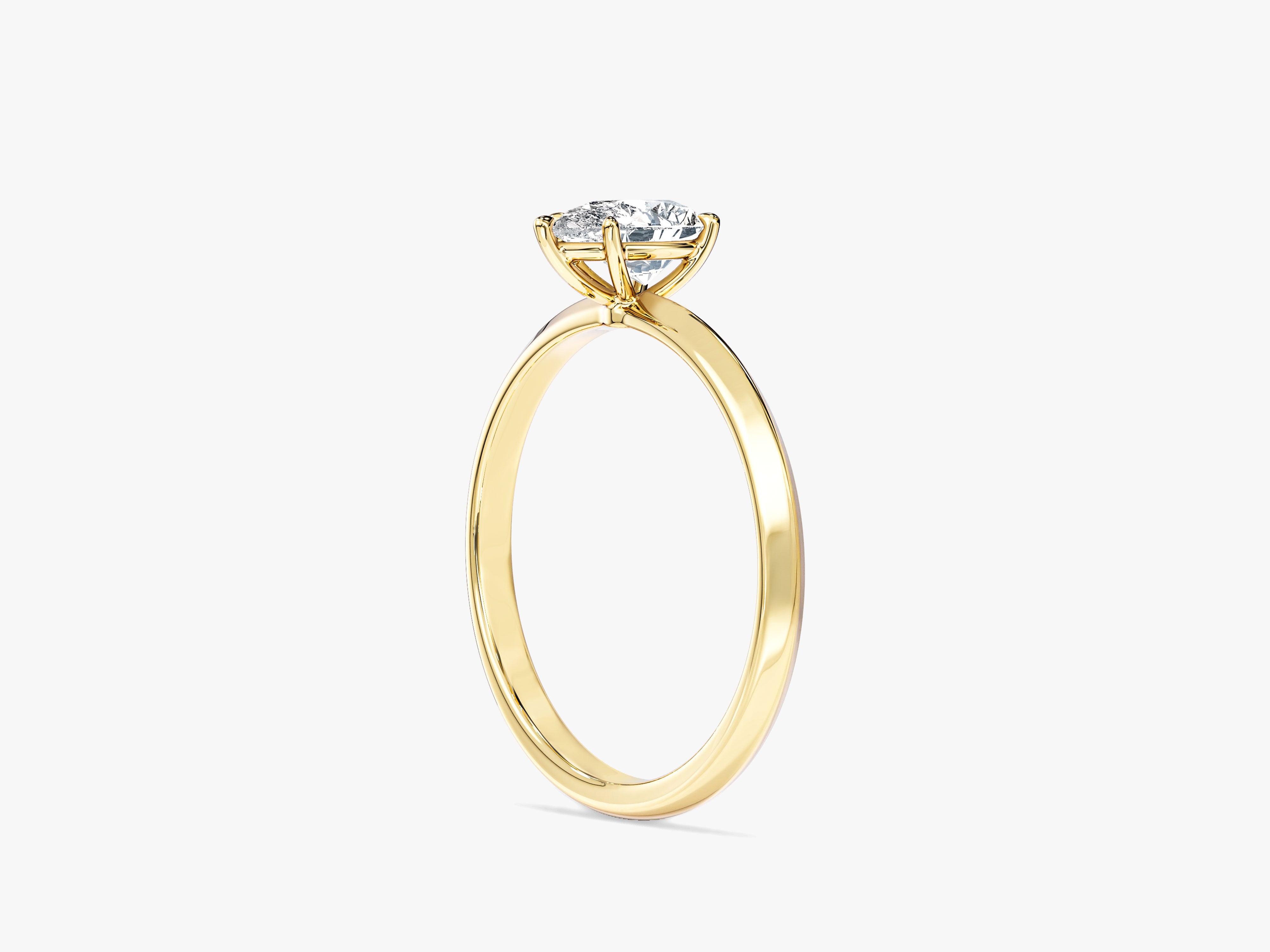 Knife Edge Pear Lab Grown Diamond Engagement Ring (1.00 CT)