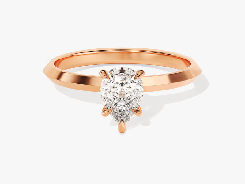 Knife Edge Pear Diamond Engagement Ring (1.00 CT)