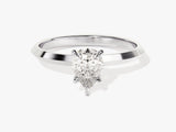 Knife Edge Pear Moissanite Engagement Ring (1.00 CT)