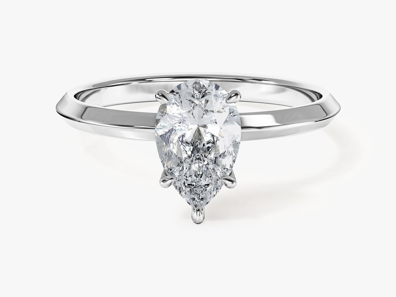 Knife Edge Pear Moissanite Engagement Ring (1.50 CT)
