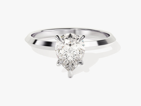 Knife Edge Pear Diamond Engagement Ring (1.50 CT)