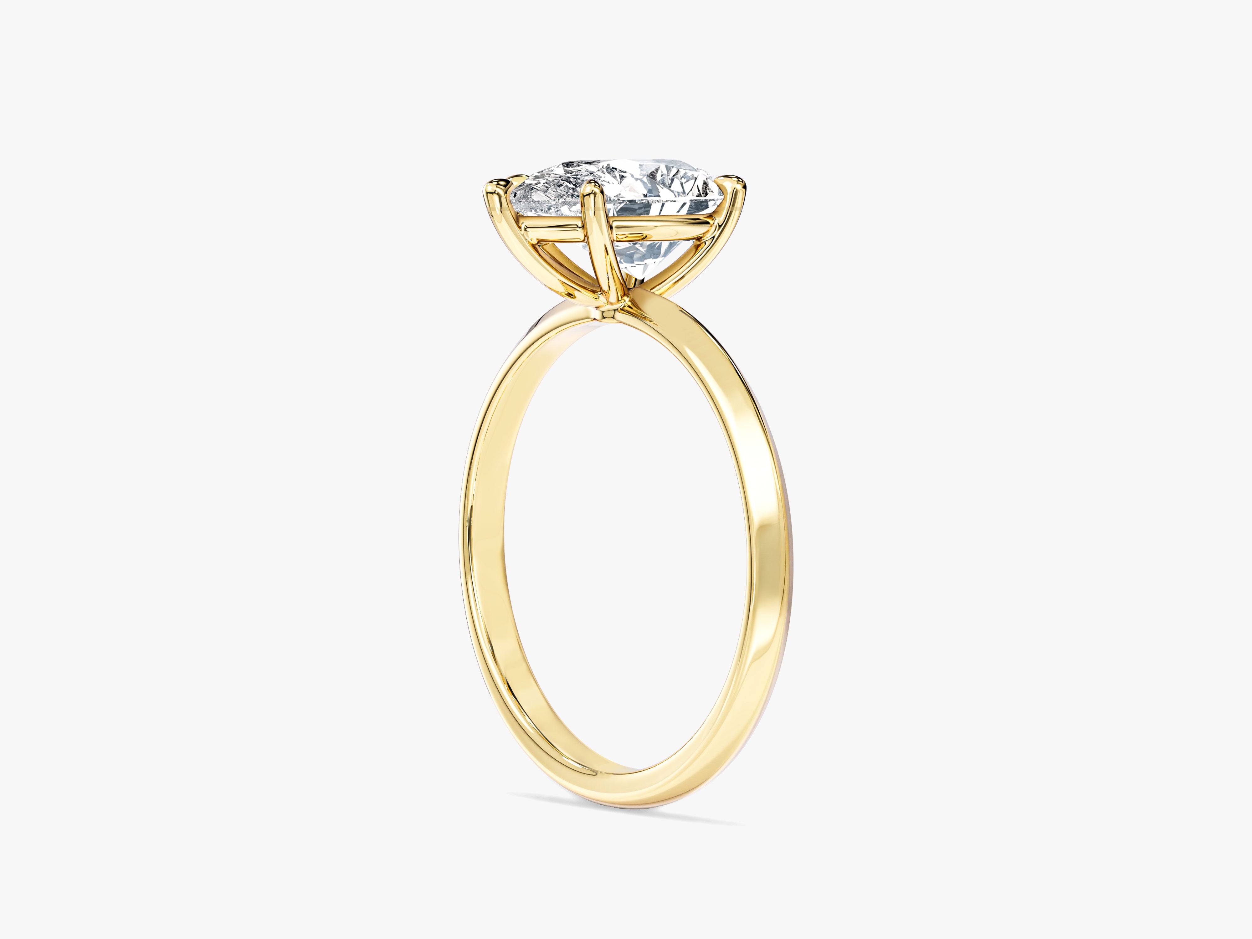 Knife Edge Pear Lab Grown Diamond Engagement Ring (2.00 CT)