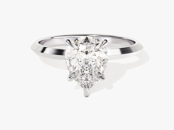 Knife Edge Pear Moissanite Engagement Ring (2.00 CT)