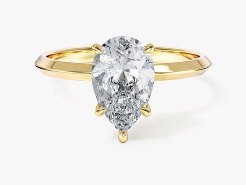 Knife Edge Pear Moissanite Engagement Ring (2.00 CT)