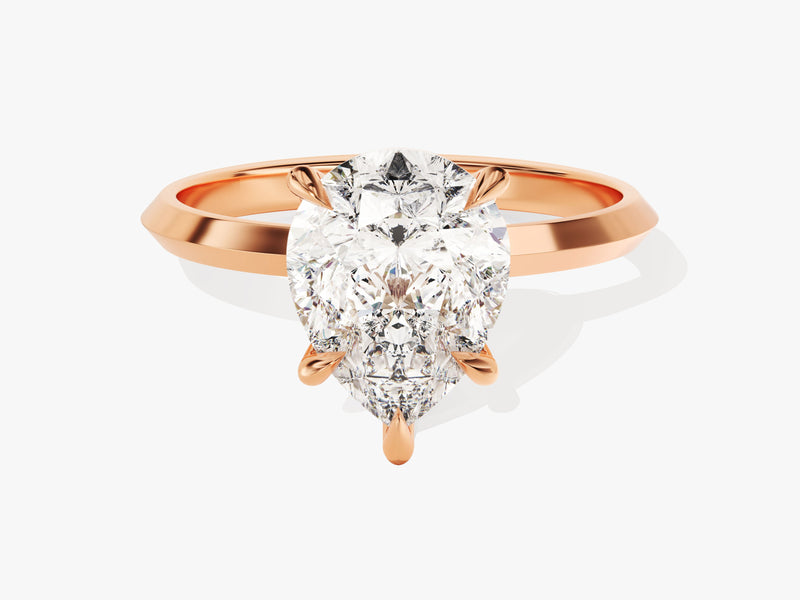 Knife Edge Pear Moissanite Engagement Ring (3.00 CT)