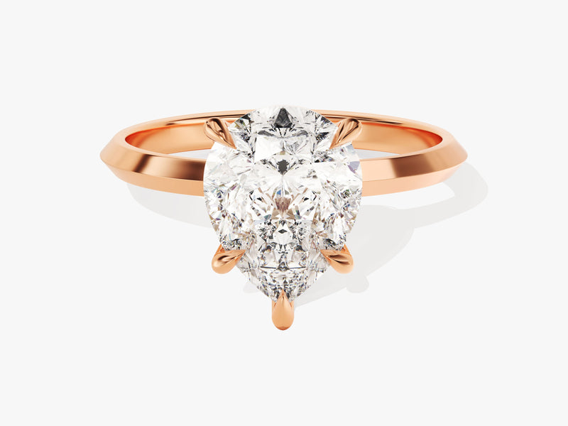 Knife Edge Pear Diamond Engagement Ring (3.00 CT)