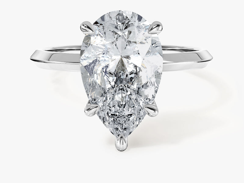 Knife Edge Pear Moissanite Engagement Ring (3.00 CT)
