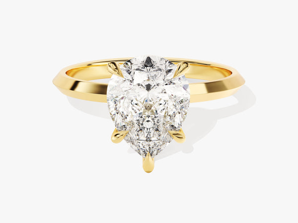 Knife Edge Pear Moissanite Engagement Ring (3.00 CT)