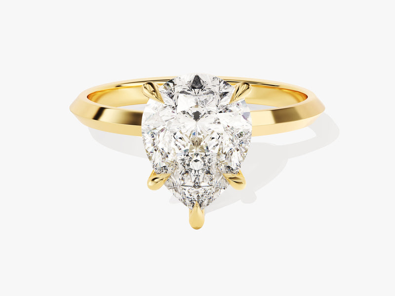 Knife Edge Pear Lab Grown Diamond Engagement Ring (3.00 CT)