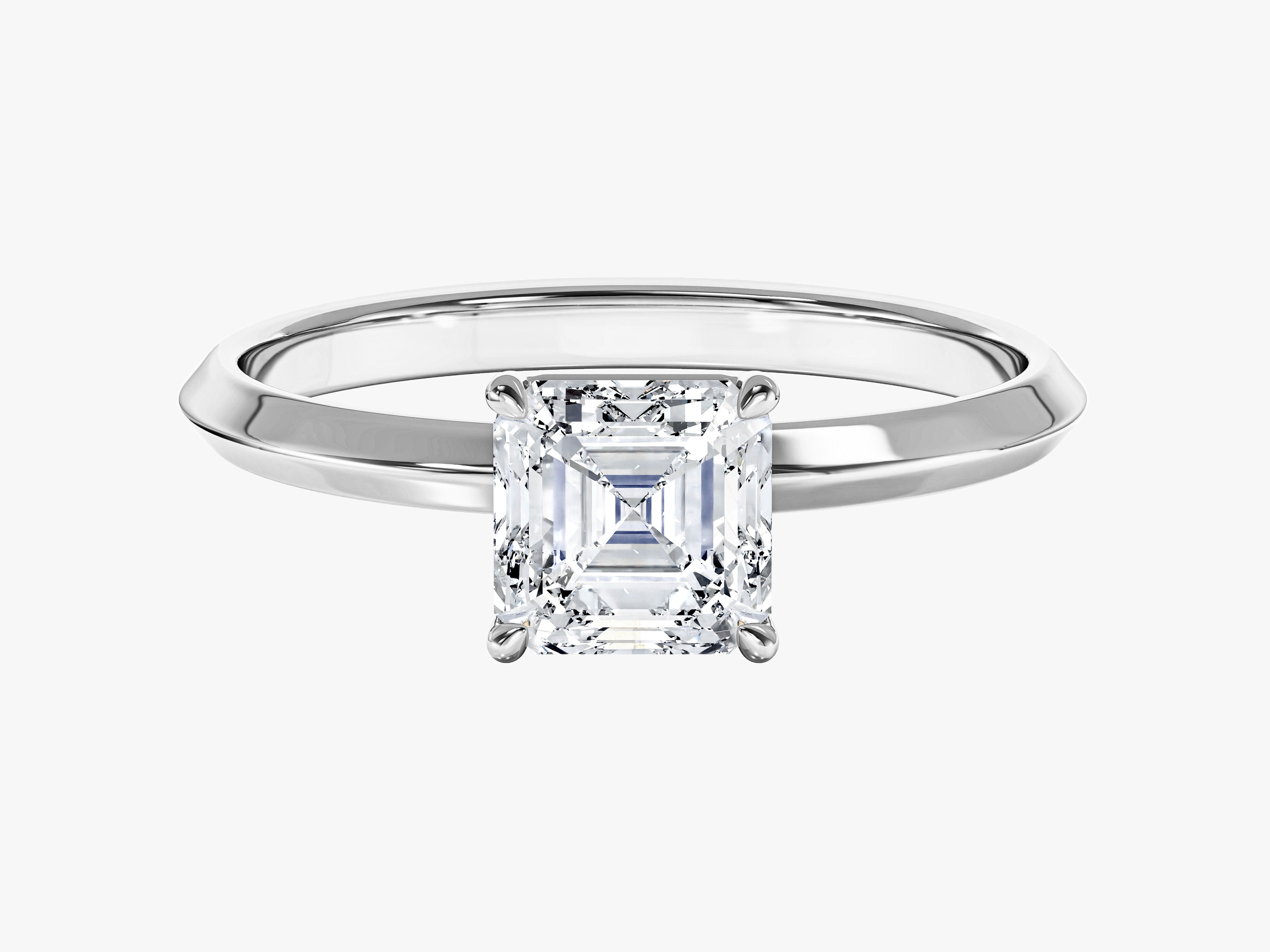 Knife Edge Asscher Moissanite Engagement Ring (1.00 CT)
