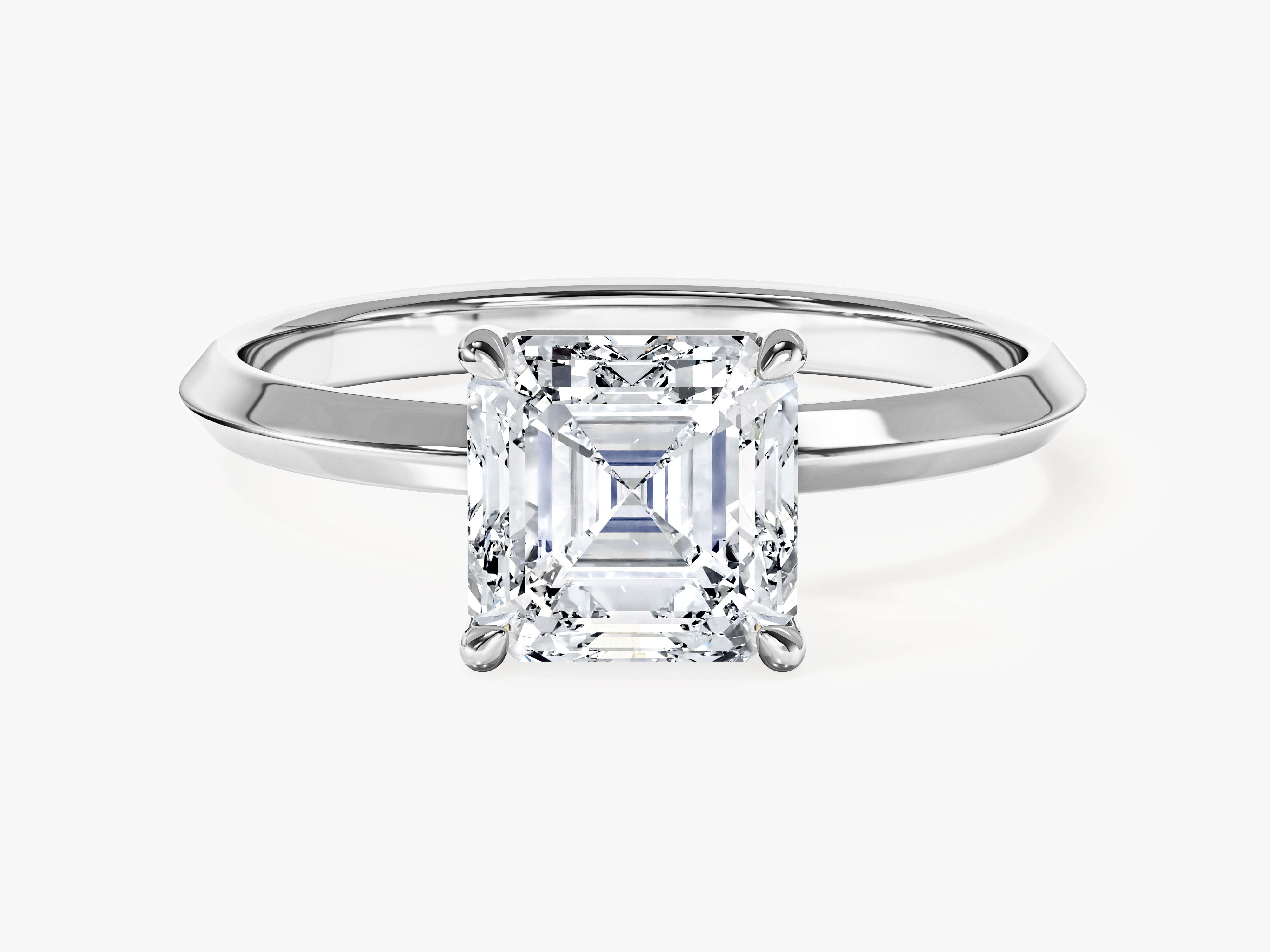 Knife Edge Asscher Moissanite Engagement Ring (1.50 CT)