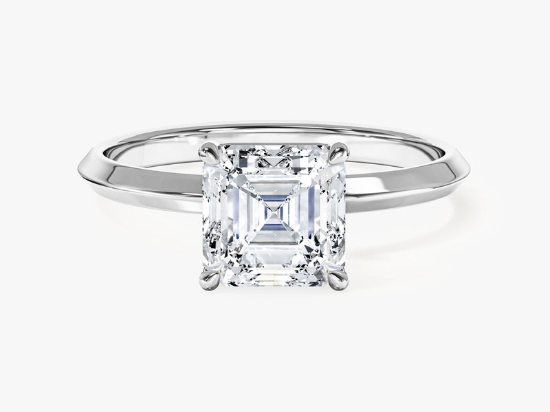 Knife Edge Asscher Moissanite Engagement Ring (1.50 CT)
