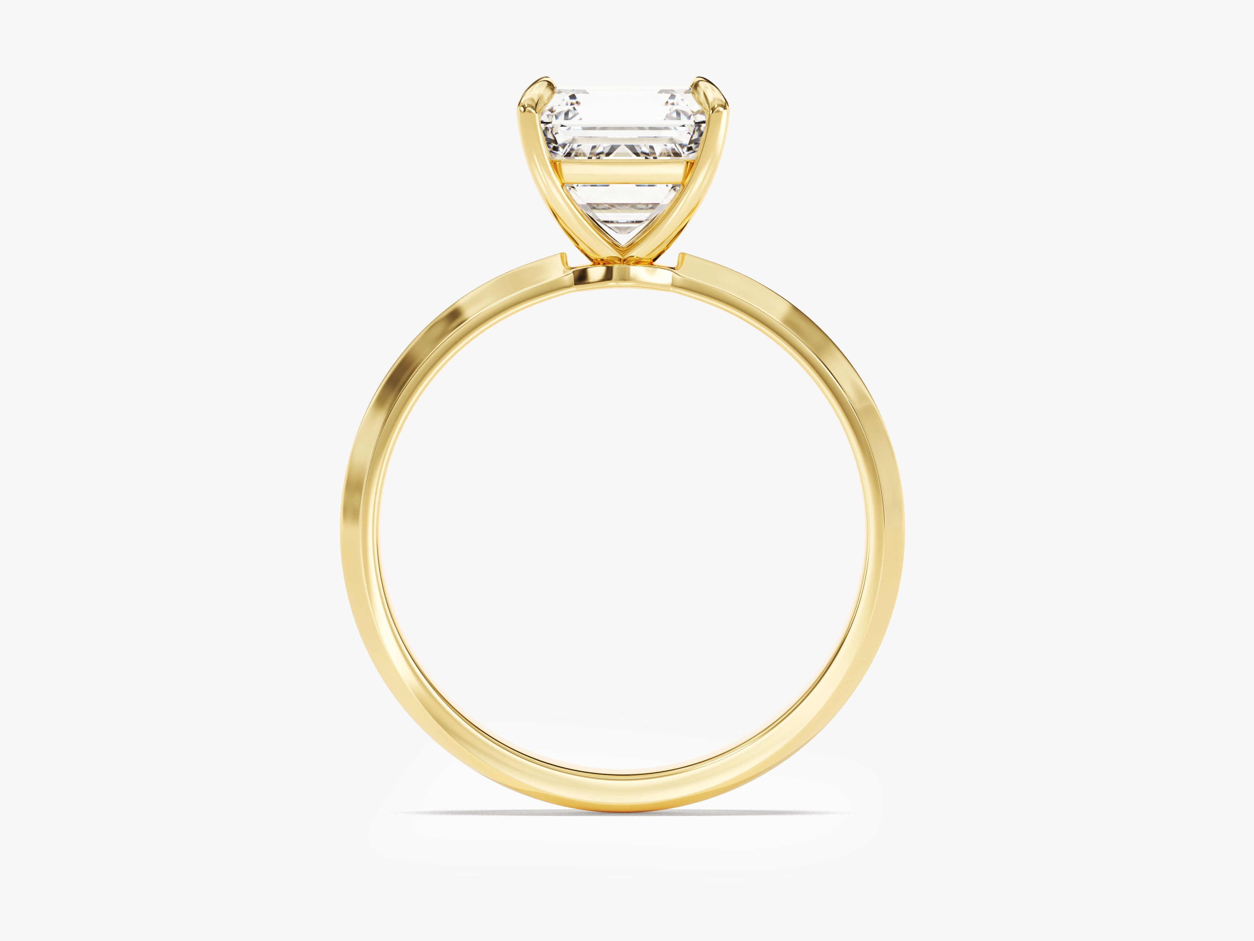 Knife Edge Asscher Moissanite Engagement Ring (2.00 CT)