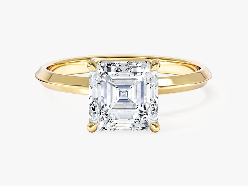 Knife Edge Asscher Moissanite Engagement Ring (2.00 CT)