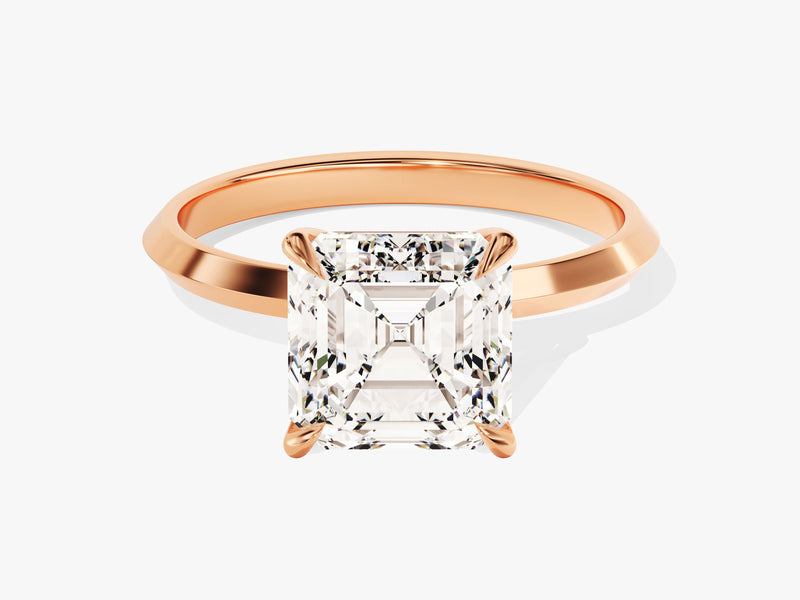 Knife Edge Asscher Moissanite Engagement Ring (3.00 CT)