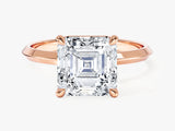 Knife Edge Asscher Moissanite Engagement Ring (3.00 CT)