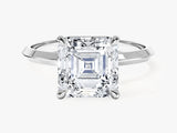 Knife Edge Asscher Moissanite Engagement Ring (3.00 CT)