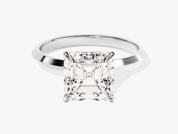 Knife Edge Asscher Moissanite Engagement Ring (3.00 CT)
