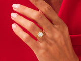 Knife Edge Asscher Lab Grown Diamond Engagement Ring (3.00 CT)