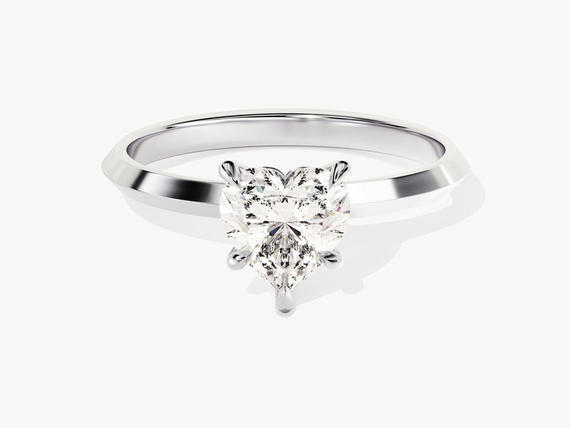 Knife Edge Heart Diamond Engagement Ring (1.00 CT)