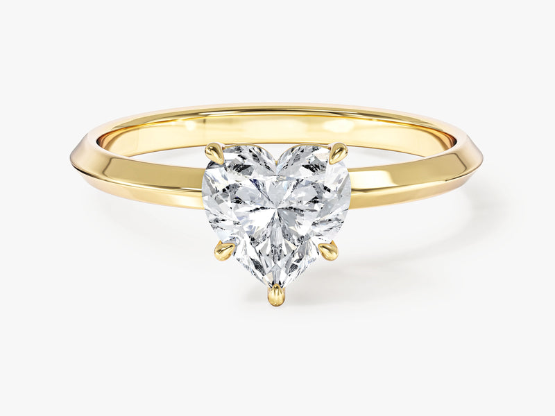 Knife Edge Heart Moissanite Engagement Ring (1.00 CT)
