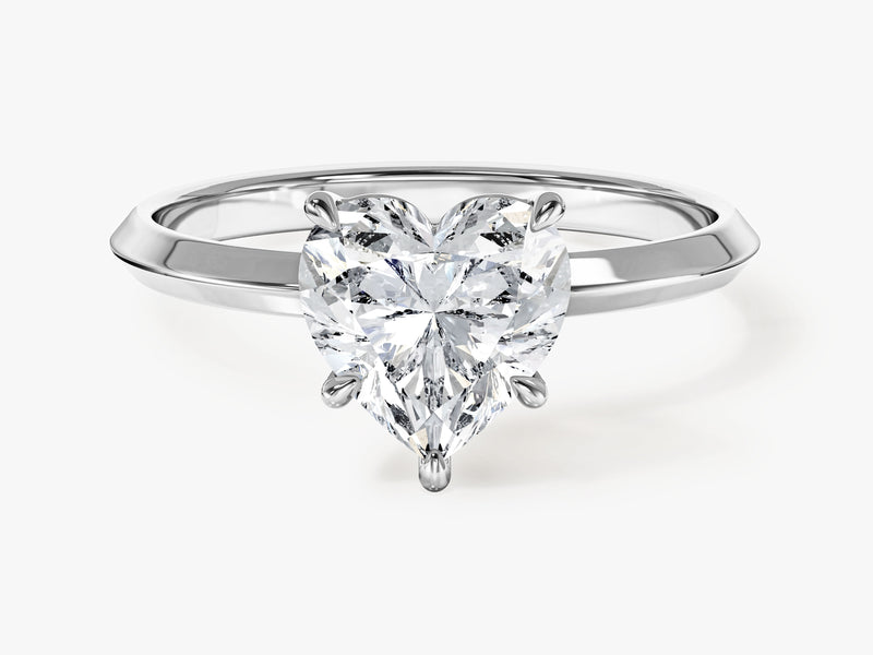 Knife Edge Heart Moissanite Engagement Ring (1.50 CT)