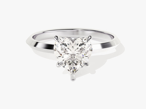 Knife Edge Heart Moissanite Engagement Ring (1.50 CT)