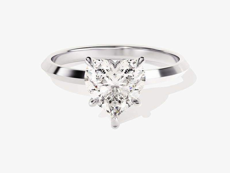 Knife Edge Heart Moissanite Engagement Ring (1.50 CT)