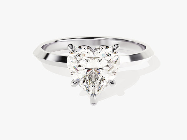 Knife Edge Heart Diamond Engagement Ring (2.00 CT)