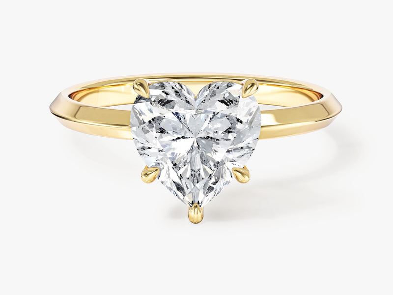 Knife Edge Heart Moissanite Engagement Ring (2.00 CT)