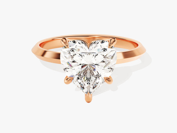 Knife Edge Heart Moissanite Engagement Ring (3.00 CT)