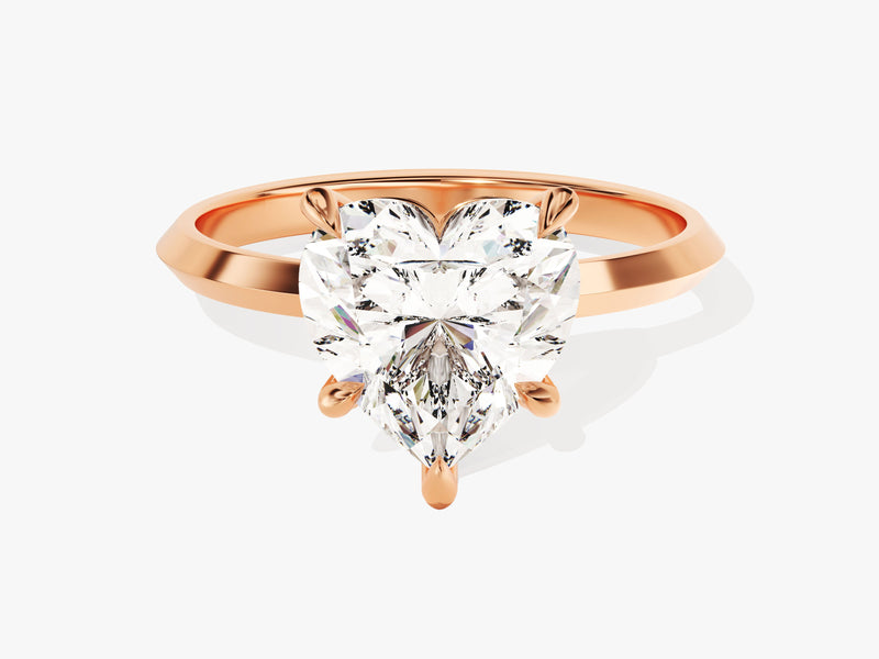 Knife Edge Heart Moissanite Engagement Ring (3.00 CT)