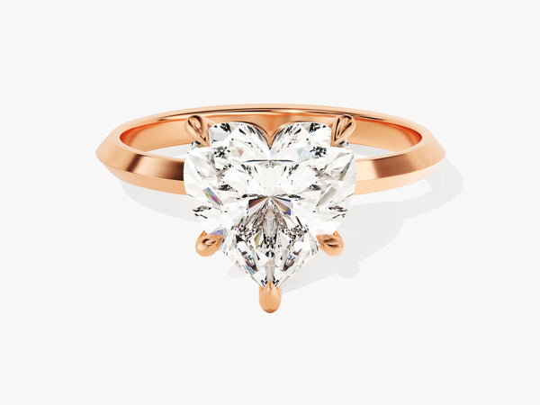 Knife Edge Heart Diamond Engagement Ring (3.00 CT)
