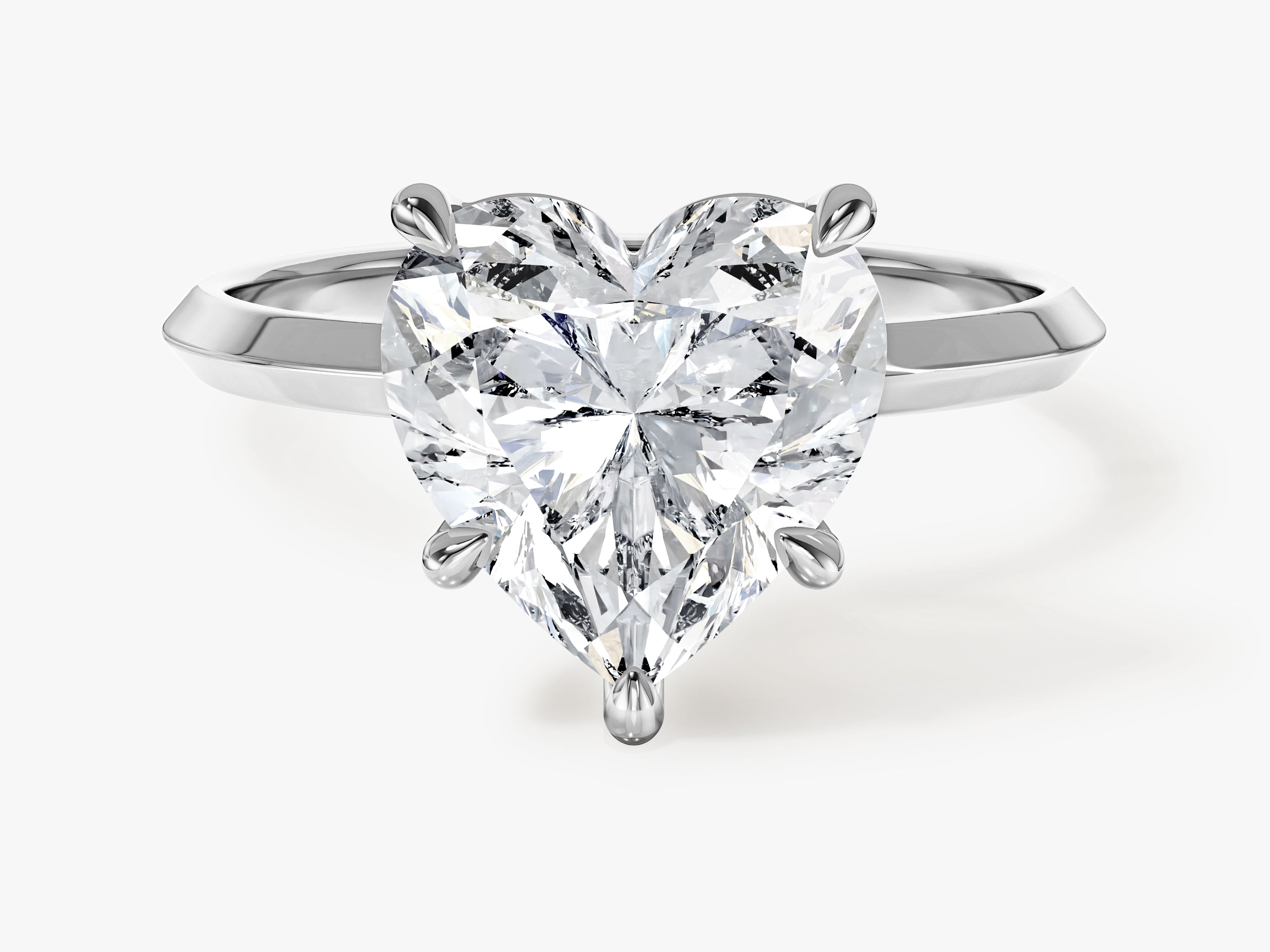 Knife Edge Heart Moissanite Engagement Ring (3.00 CT)